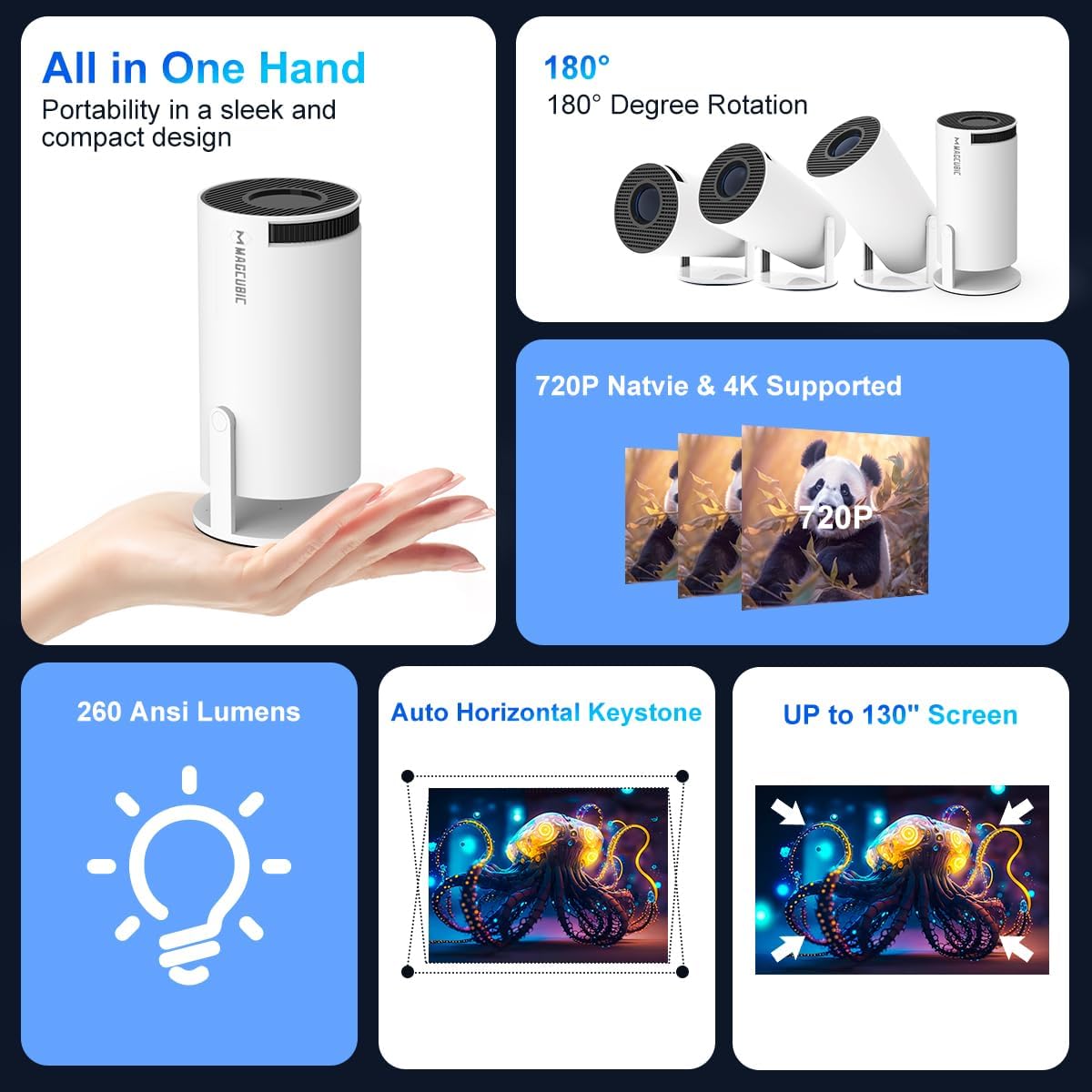 NovaBeam Mini 4K Projector Portable Home Theater System