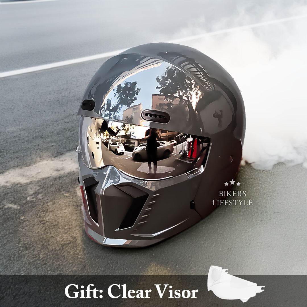 Casco Moto Retro AeroVibe Pilot con Nuova Lente