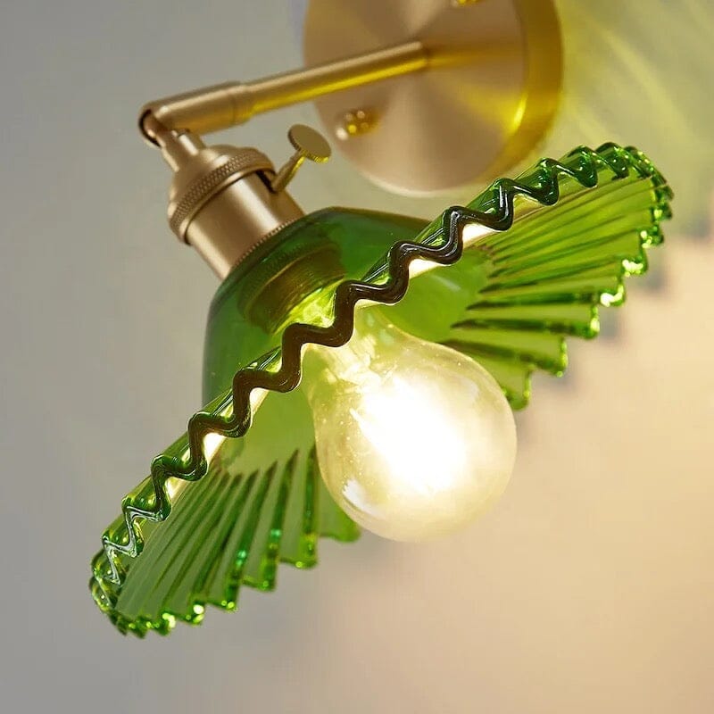 Sylas | Vintage Green Glass Wall Lamp