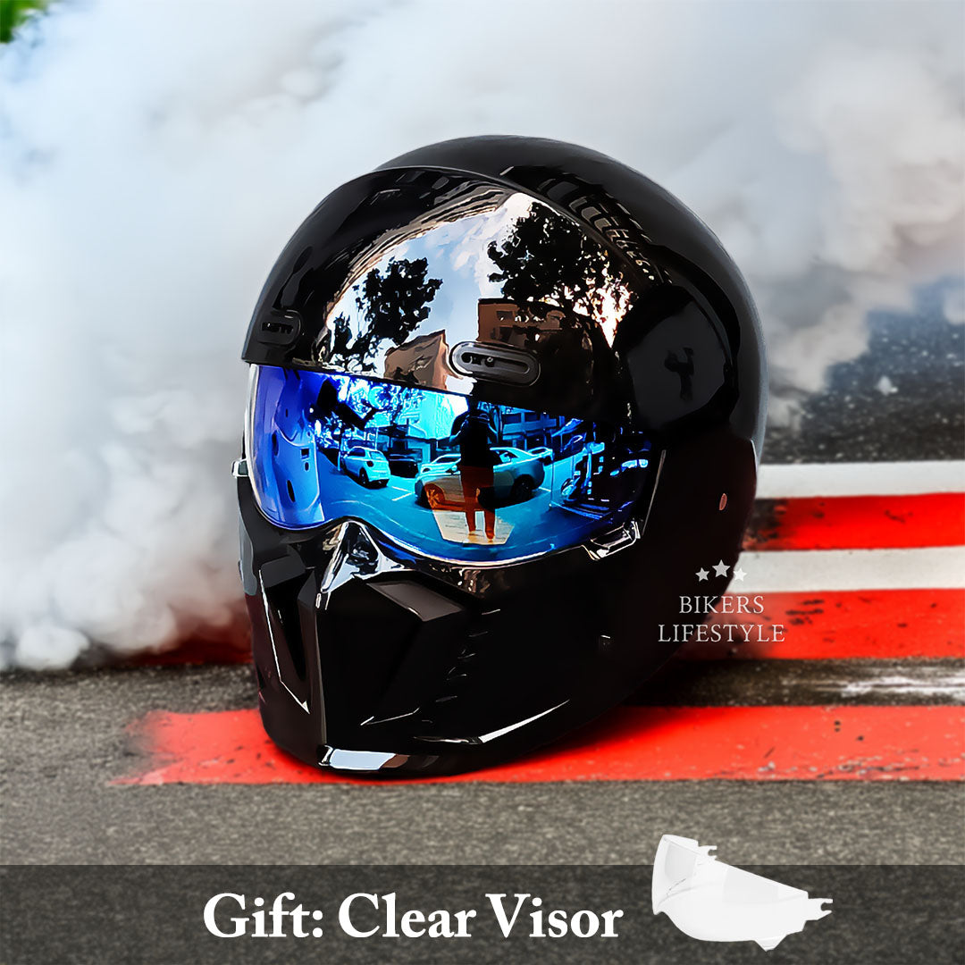 Casco Moto Retro AeroVibe Pilot con Nuova Lente