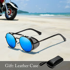 Gotiske steampunk runde solbriller polariserte linser