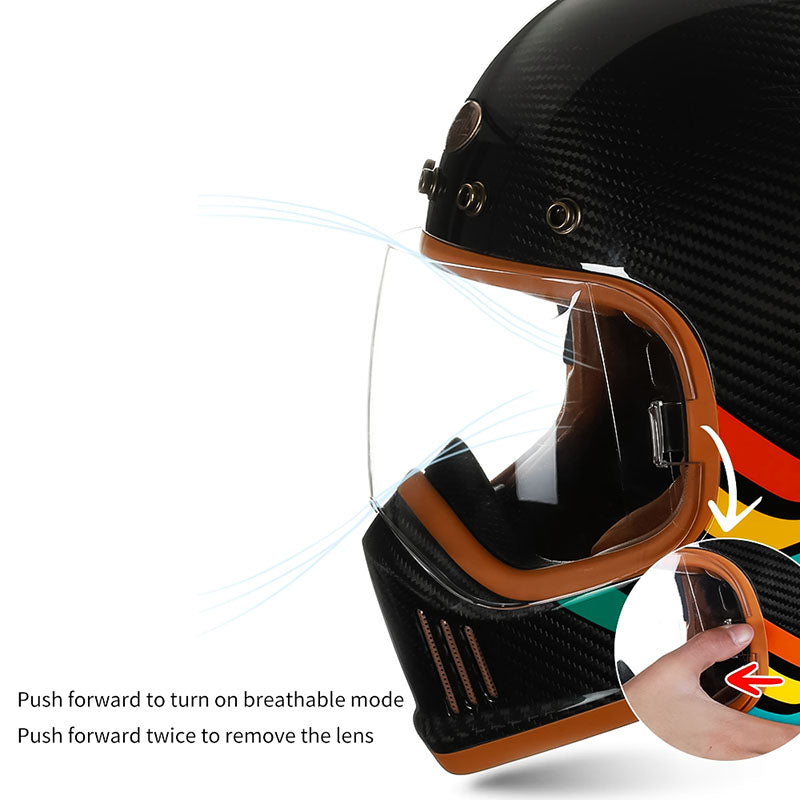 NovaGuard Carbon Fiber Full-Face Motorcycle Helmet DOT ECE