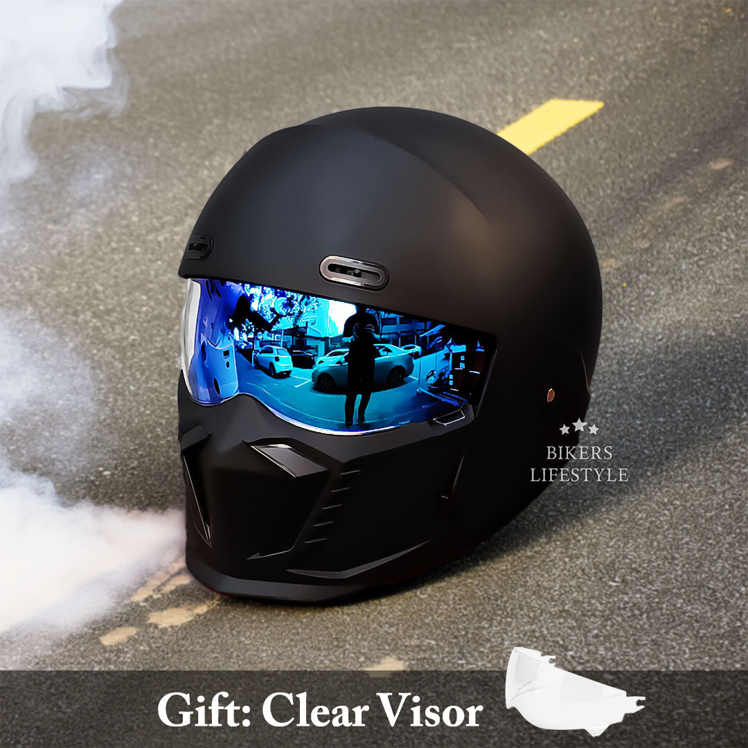 Casco Moto Retro AeroVibe Pilot con Nuova Lente