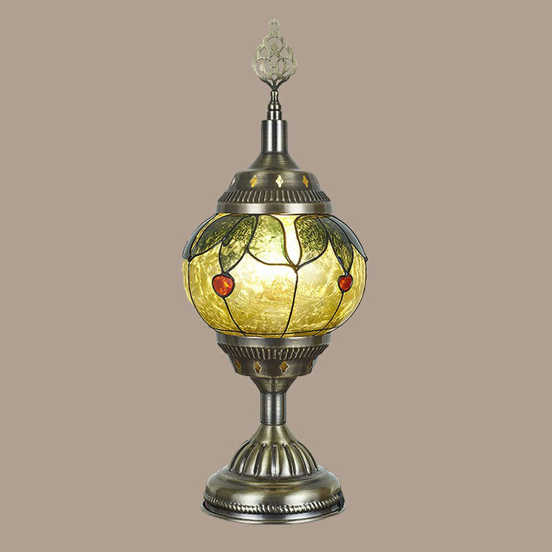 Aldara | Lampada da comodino in ferro a forma di urna con una luce, stile turco, finitura bronzo