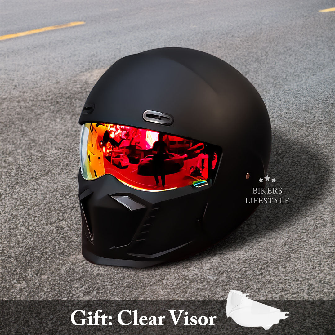 Casco Moto Retro AeroVibe Pilot con Nuova Lente
