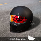 Casco Moto Retro AeroVibe Pilot con Nuova Lente