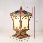 Bellaro | Vintage Flared Frosted Glass Solar LED Garden Post Light