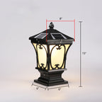 Bellaro | Vintage Flared Frosted Glass Solar LED Garden Post Light