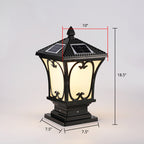 Bellaro | Vintage Flared Frosted Glass Solar LED Garden Post Light