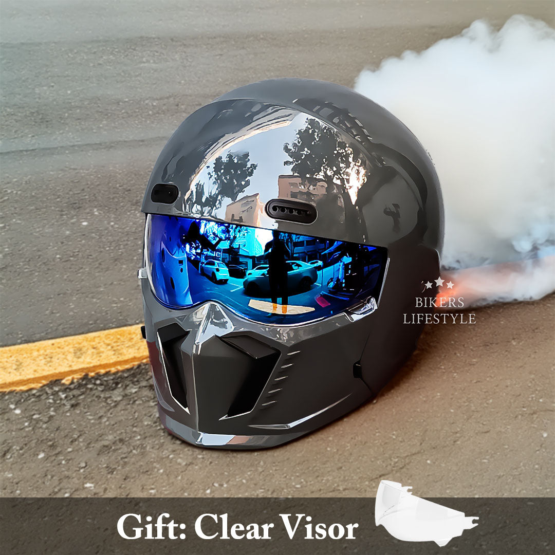 Casco Moto Retro AeroVibe Pilot con Nuova Lente