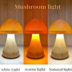 Mushroom-Shaped Wooden Lamp