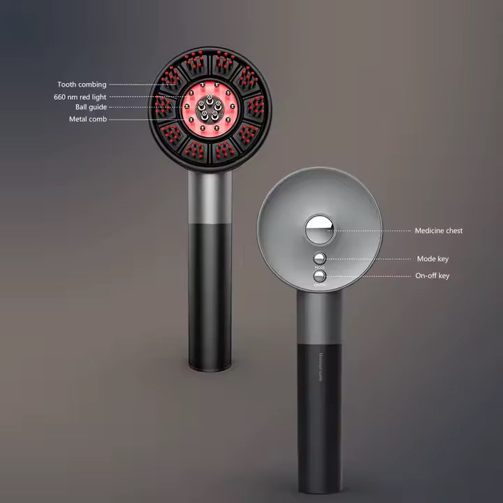 NovaRoot 3-in-1 infrapuna-LED-hiustenkasvun päänahan hierontalaite öljylle