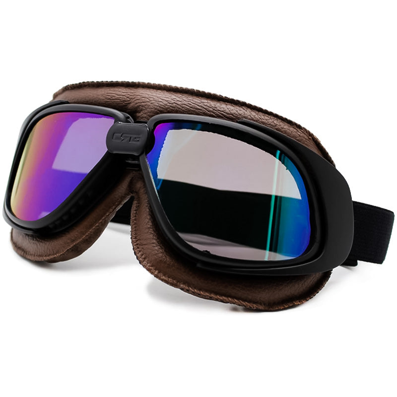 Occhiali da motociclista vintage ArcShield con design pieghevole