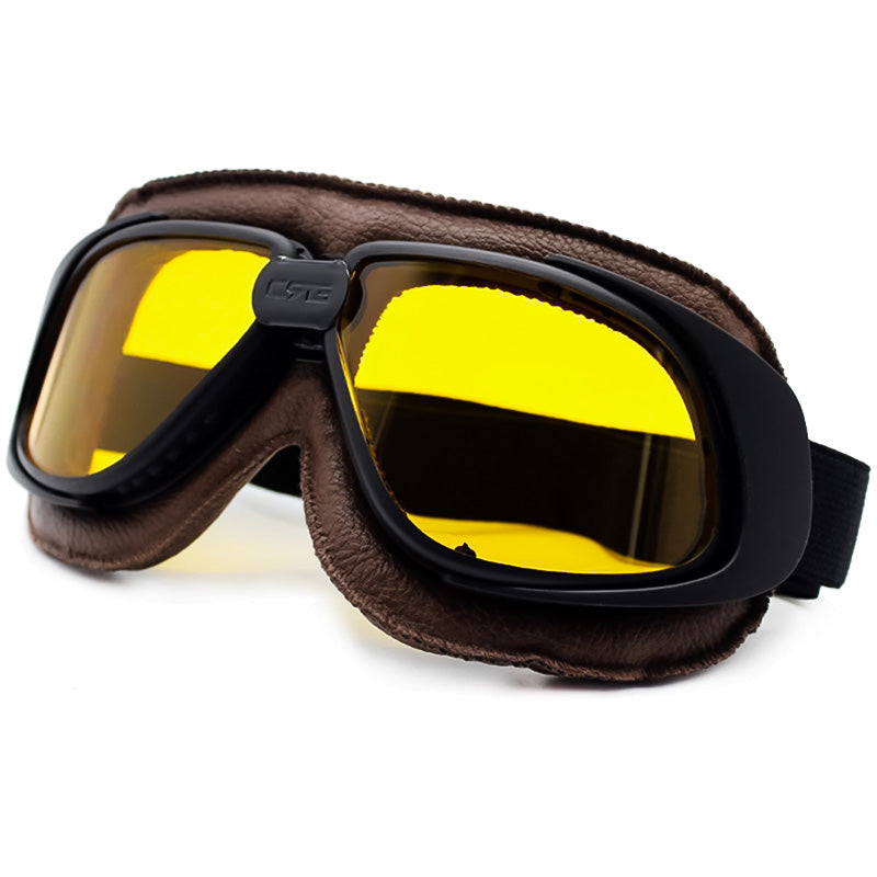 Occhiali da motociclista vintage ArcShield con design pieghevole