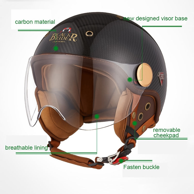 Capacete de Moto Verinox em Fibra de Carbono Certificado CE ECE-R22/05