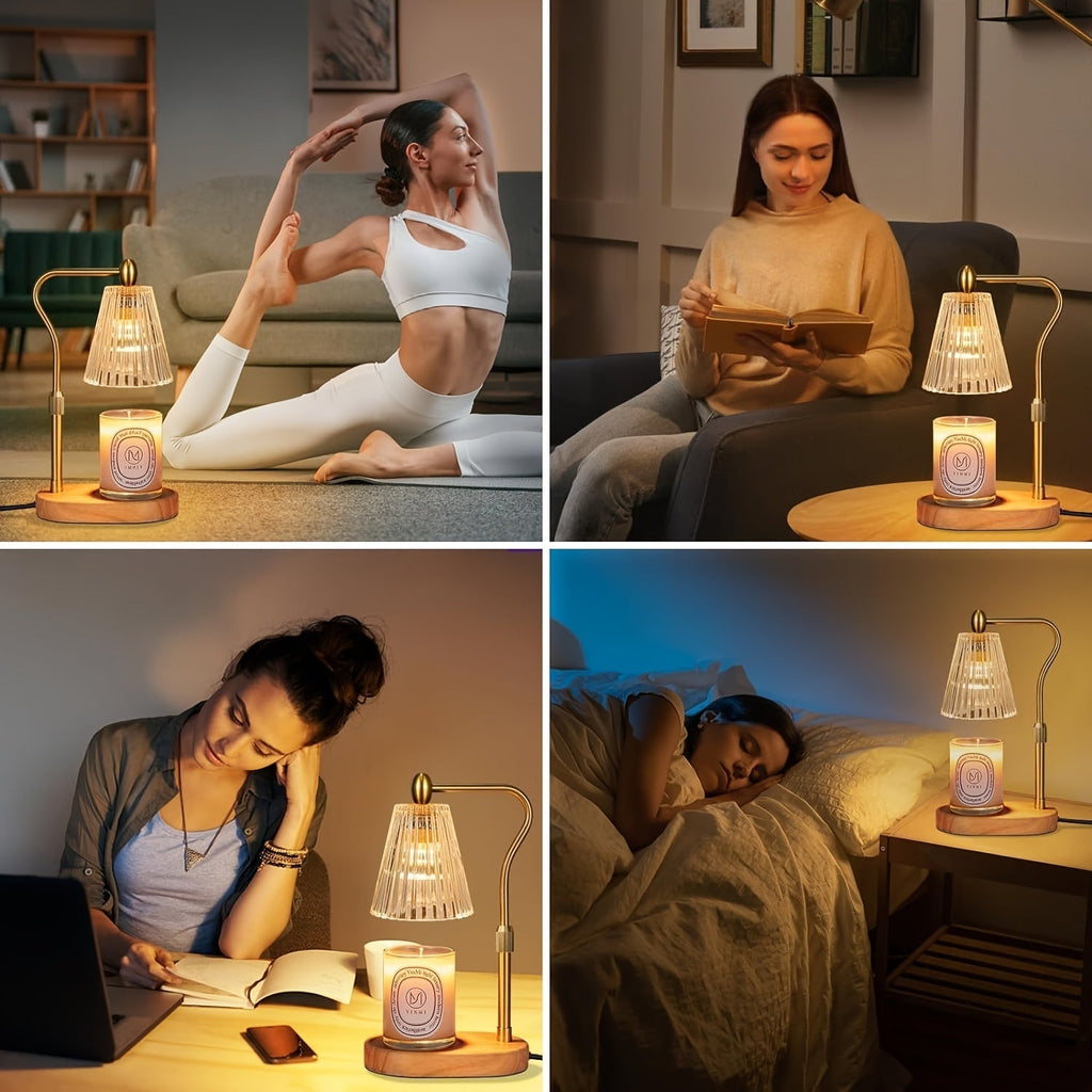 Lampa świecowa Aurora Warm-Glow | ściemnialna, regulowana na wysokość z timerem