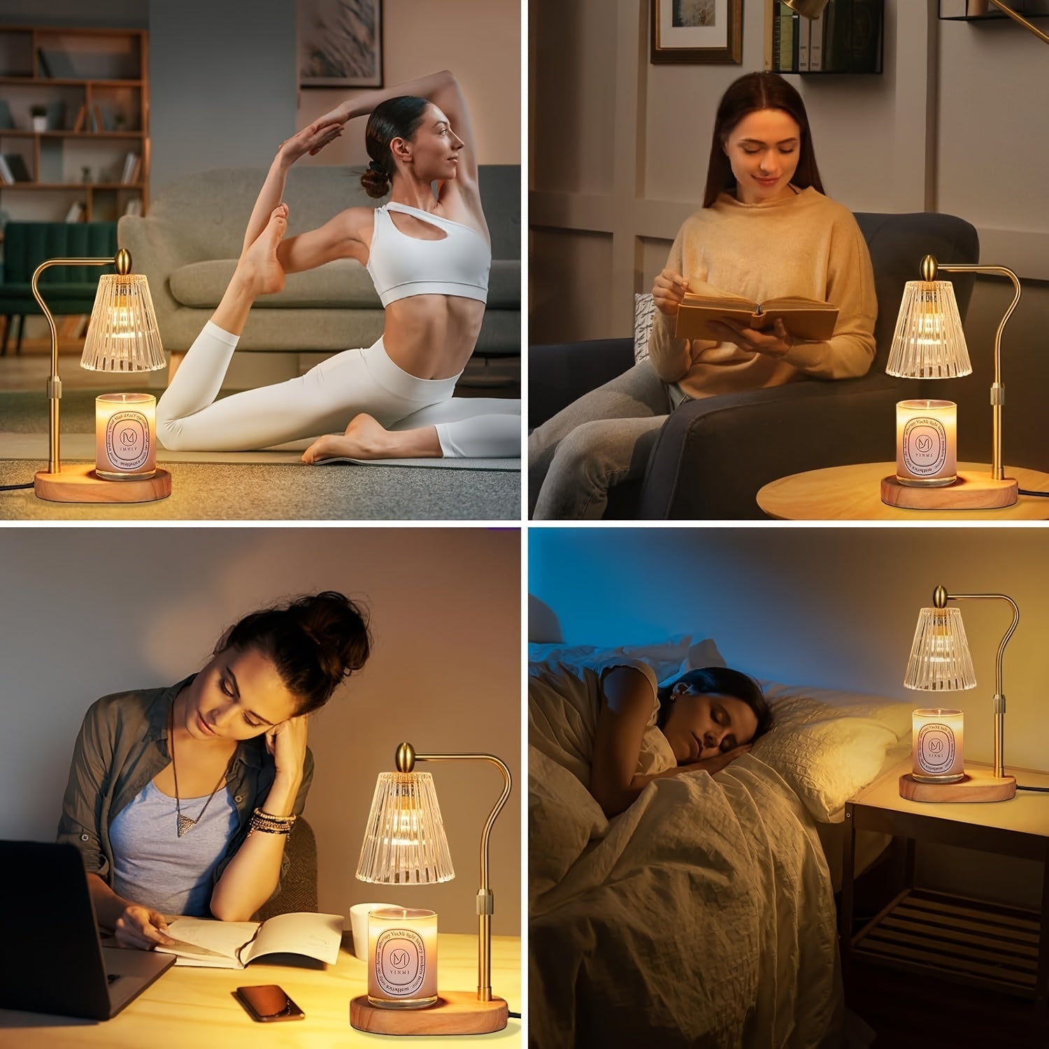 Lampa świecowa Aurora Warm-Glow | ściemnialna, regulowana na wysokość z timerem