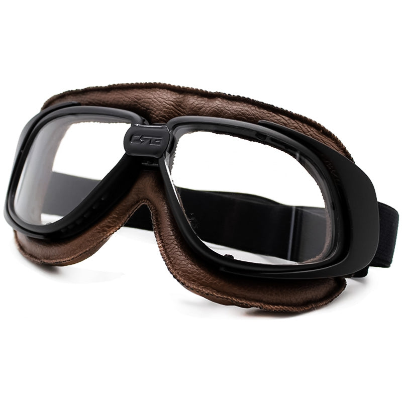 Occhiali da motociclista vintage ArcShield con design pieghevole