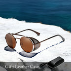 Gotiske steampunk runde solbriller polariserte linser
