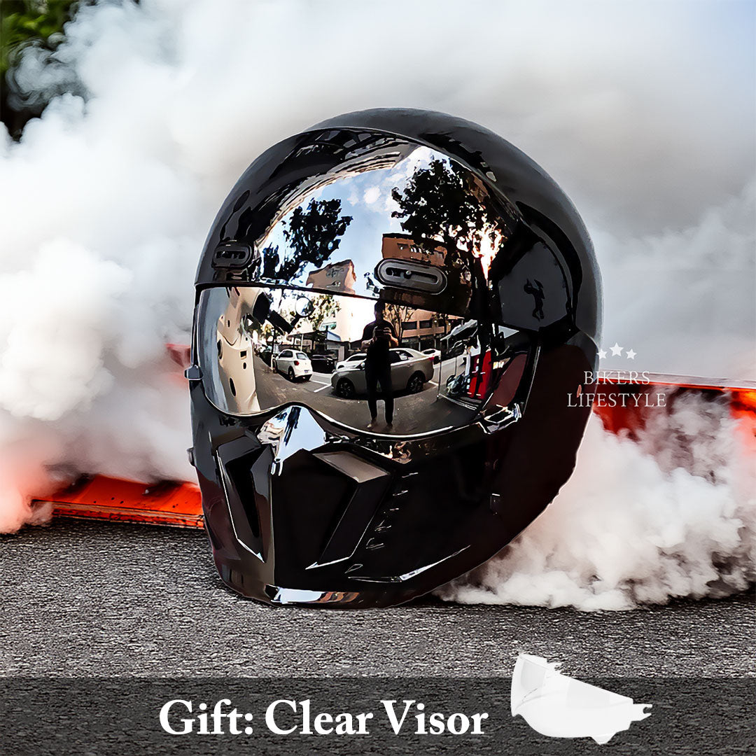 Casco Moto Retro AeroVibe Pilot con Nuova Lente
