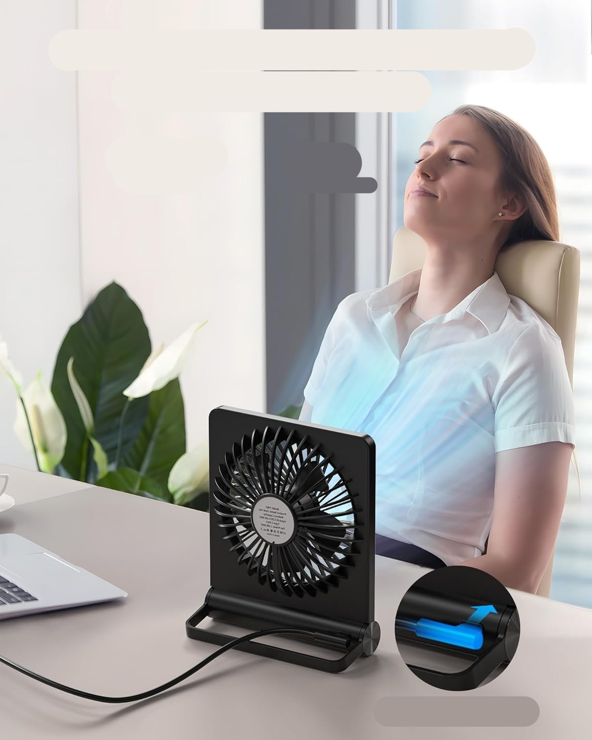 Ventilatore da Tavolo Compatto AeroWhisper per Flusso d'Aria Silenzioso e Potente