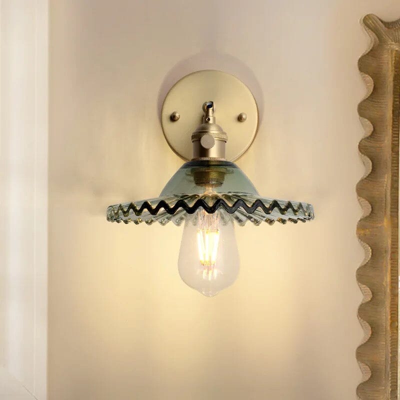 Sylas | Vintage Green Glass Wall Lamp