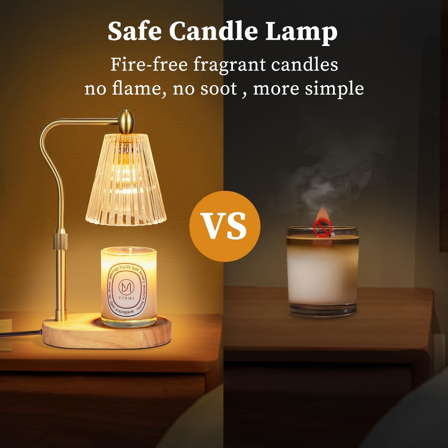 Lampa świecowa Aurora Warm-Glow | ściemnialna, regulowana na wysokość z timerem