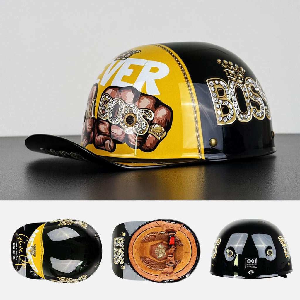 Capacete de Moto VeloCap com Estilo de Boné de Basebol DOT & ECE