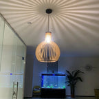 Scandi Wooden Cage Pendant Light
