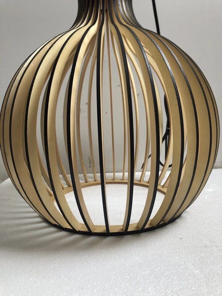 Scandi Wooden Cage Pendant Light