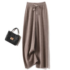 Adele Women’s Wide-Leg Knit Pants – Soft Loose Fit 100% Merino Wool Trousers for Autumn/Winter 0