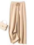 Adele Women’s Wide-Leg Knit Pants – Soft Loose Fit 100% Merino Wool Trousers for Autumn/Winter 1