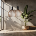 Scandi Wooden Cage Pendant Light