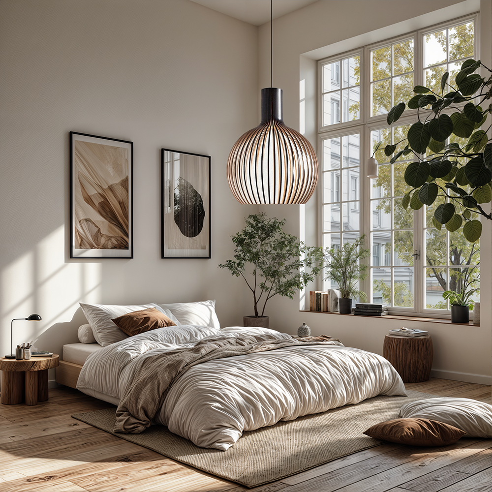 Scandi Wooden Cage Pendant Light