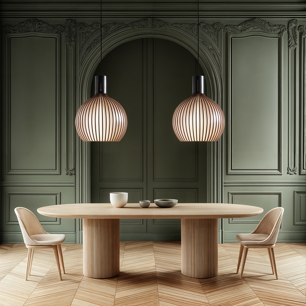 Scandi Wooden Cage Pendant Light