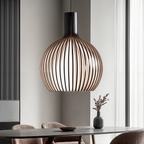 Scandi Wooden Cage Pendant Light