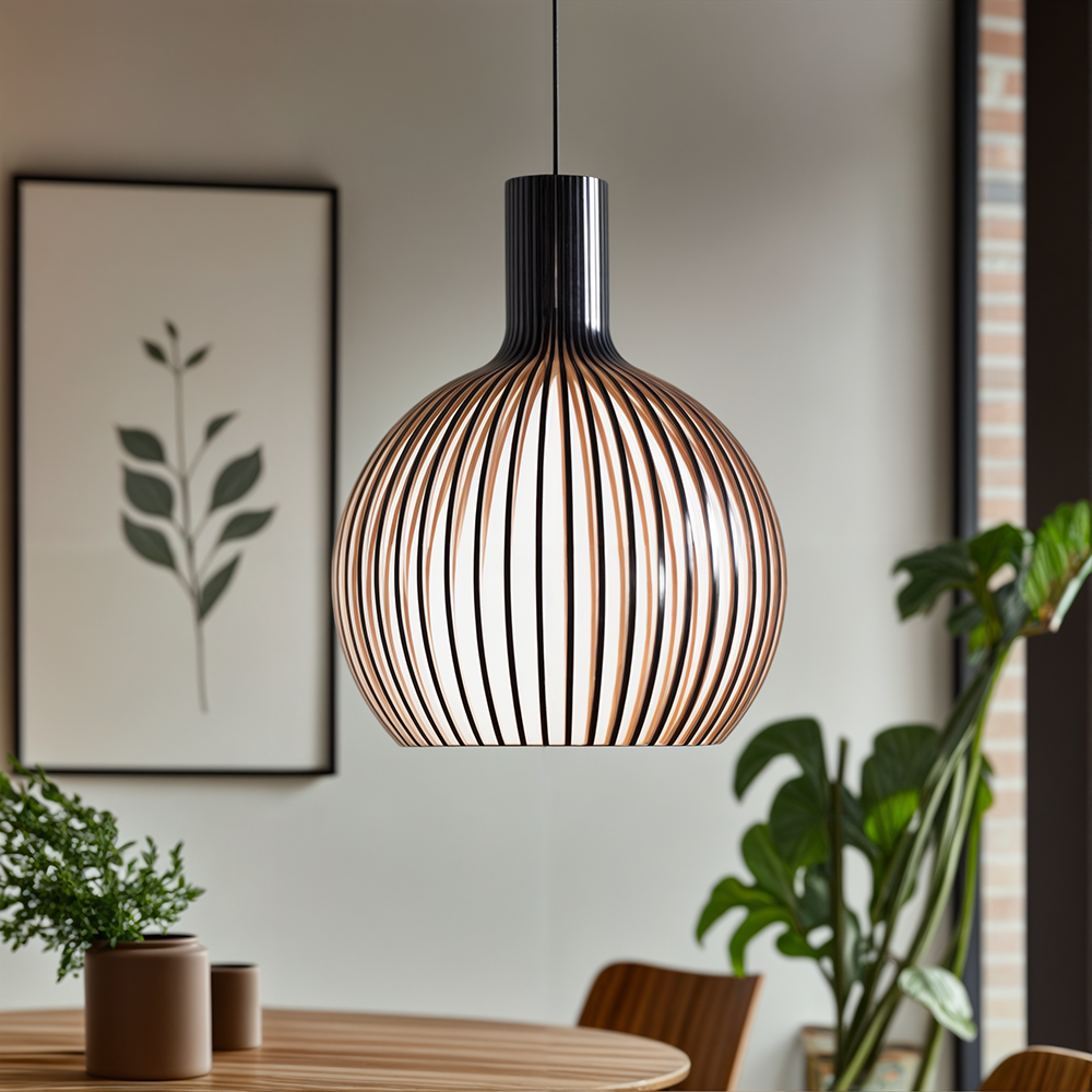 Scandi Wooden Cage Pendant Light