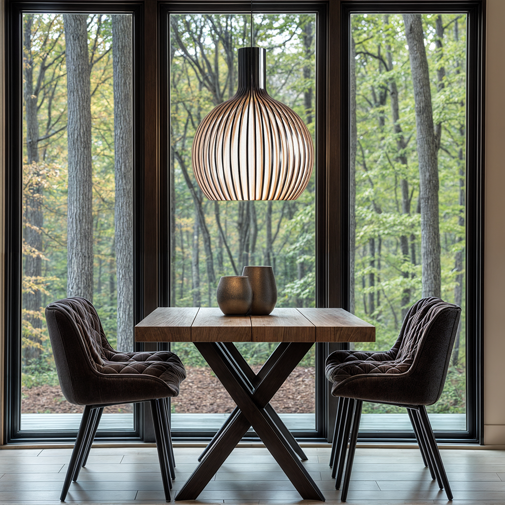 Scandi Wooden Cage Pendant Light