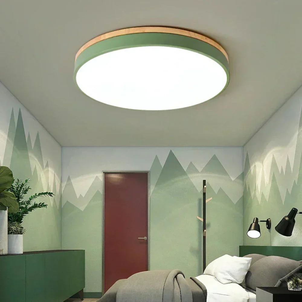 Noordse minimalistische houten plafondlamp voor gezellige huizen