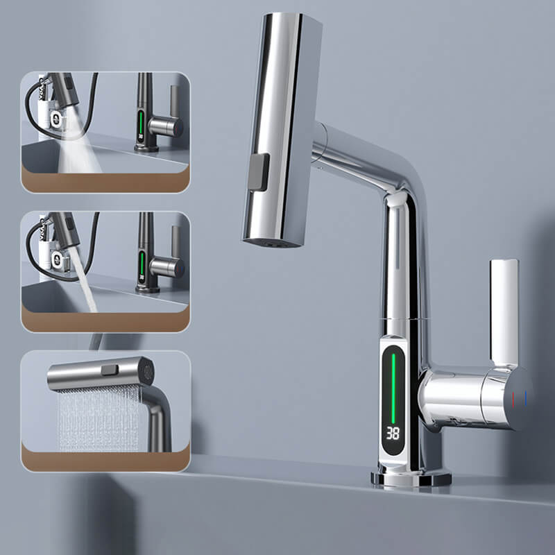 Rubinetto da cucina estraibile AquaNova FlexTap con rotazione a 360 gradi
