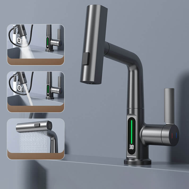 Rubinetto da cucina estraibile AquaNova FlexTap con rotazione a 360 gradi