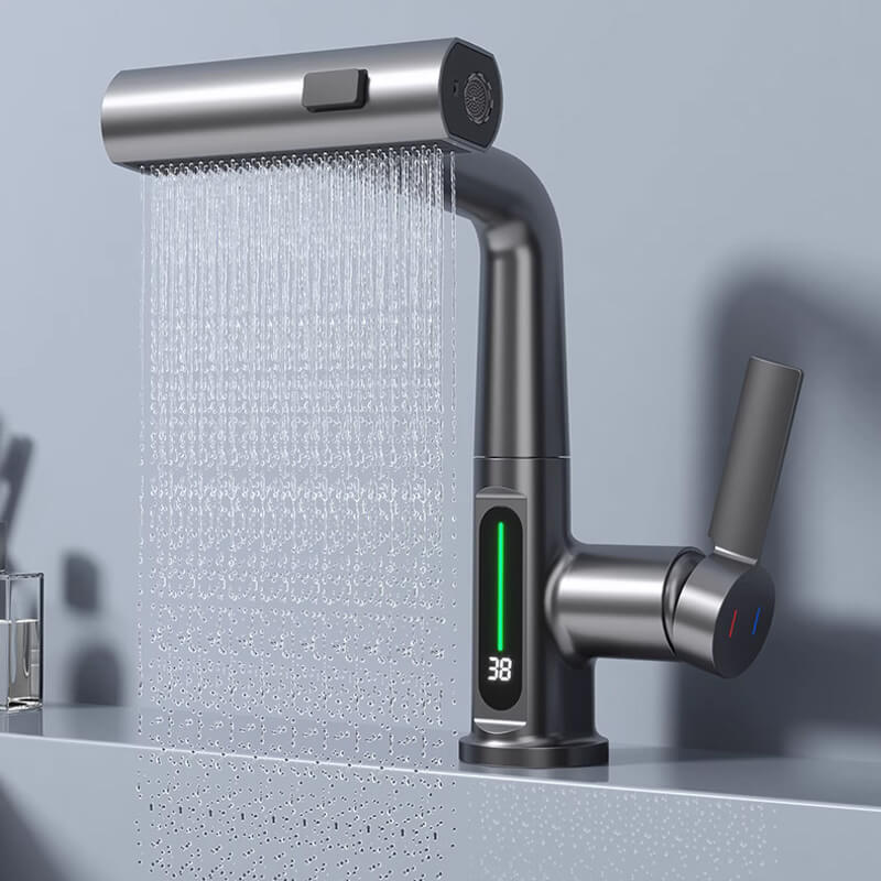 Rubinetto da cucina estraibile AquaNova FlexTap con rotazione a 360 gradi