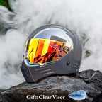 Casco integral RiderNova para crucero con visor rojo DOT ECE
