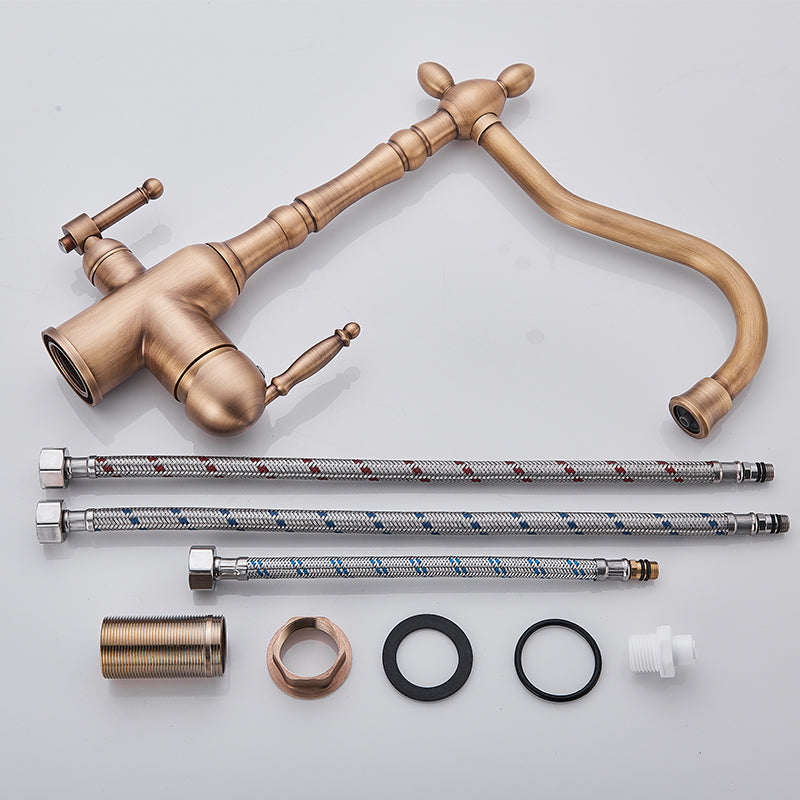 HeritageFlow Copper Kitchen Faucet Classic Deck Mounted