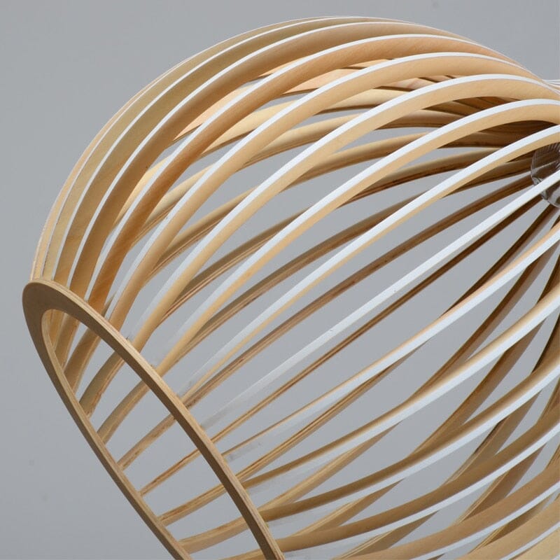 Scandi Wooden Cage Pendant Light