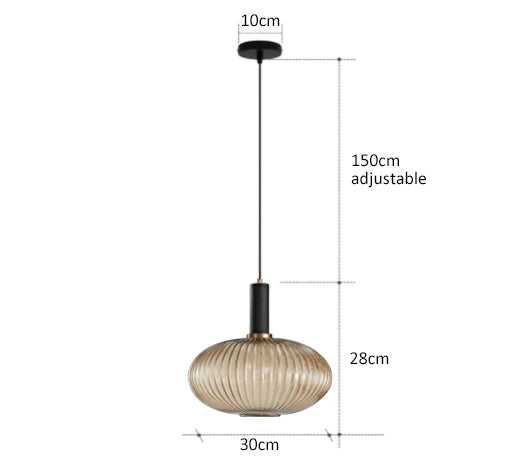 Levendige retro glazen hanglamp met LED voor woonkamer