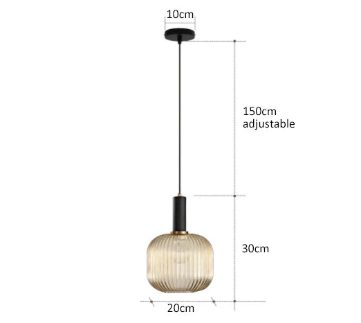 Levendige retro glazen hanglamp met LED voor woonkamer