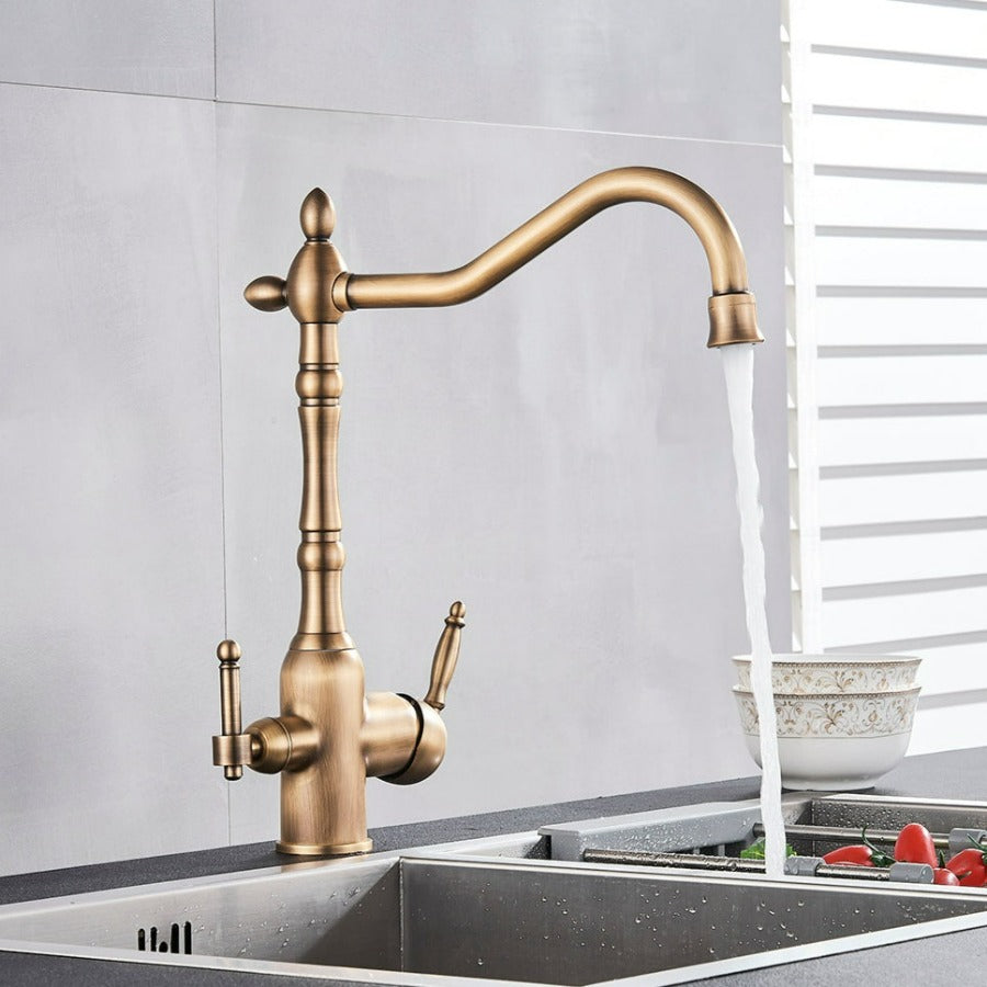 HeritageFlow Copper Kitchen Faucet Classic Deck Mounted
