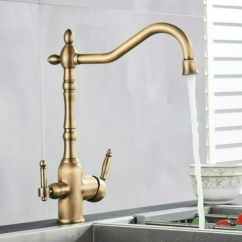 HeritageFlow Copper Kitchen Faucet Classic Deck Mounted