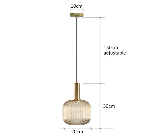 Vivid Retro Glass Pendant Light With LED For Living Room